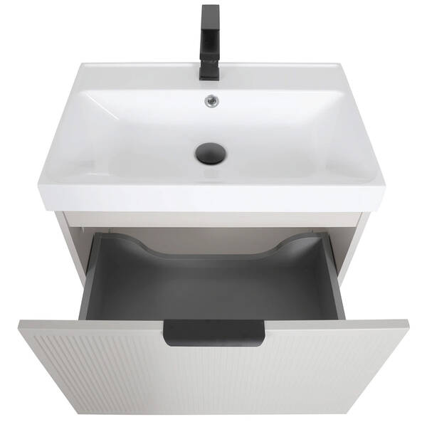 Тумба Аква Родос Fabio консольна кашемір з раковиною Fabio 60 см, фото 6