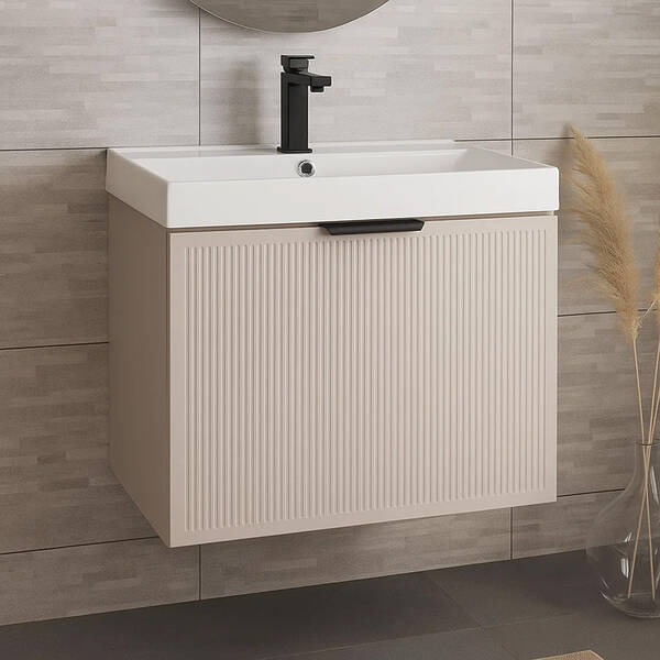 Тумба Аква Родос Fabio консольна кашемір з раковиною Fabio 60 см, фото 1