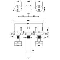 Змішувач прихованого монтажу для раковини Gessi Inciso 58190-031 хром (зовнішня частина), фото №4