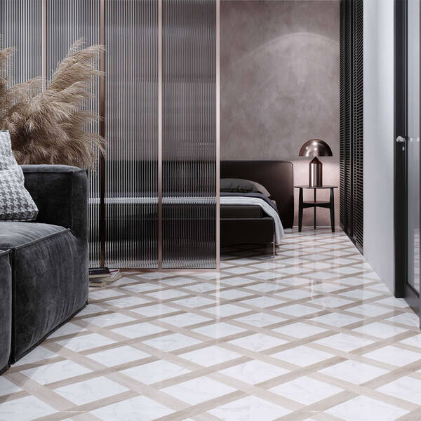 Керамограніт Golden Tile Marmo Wood Grate білий 4V0800 40x40 см, фото 1