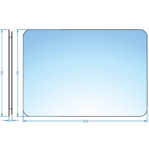 Зеркало Devit Basic 4100700 1000х700 мм закругленное, фото 3