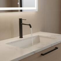 Смеситель для раковины Devit Flow 550533B, высокий, черный матовый, фото №1