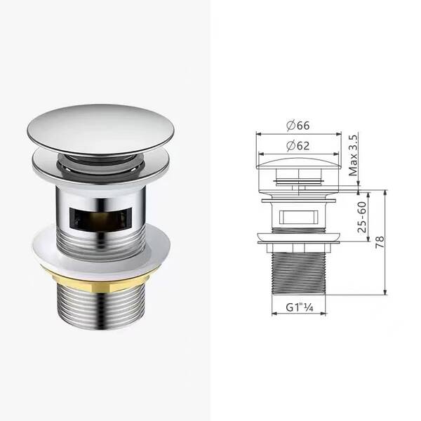 Донный клапан Devit 550548B, черный матовый, фото 2