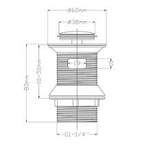 Донний клапан Devit 550549C без накладки, хром, фото №2