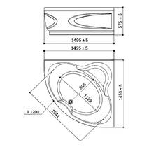 Ванна акриловая WGT Rialto Garda 150x150 см белый глянец, фото №2