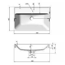 Тумба Аква Родос Fabio 30967 консольная белый мат с раковиной Fabio 60 см, фото №3