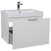 Тумба Аква Родос Fabio 30967 консольная белый мат с раковиной Fabio 60 см, фото №5