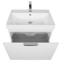 Тумба Аква Родос Fabio 30967 консольная белый мат с раковиной Fabio 60 см, фото №6