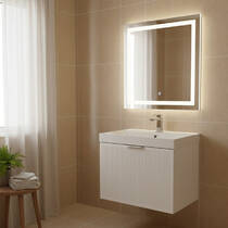 Тумба Аква Родос Fabio 30967 консольная белый мат с раковиной Fabio 60 см, фото №1