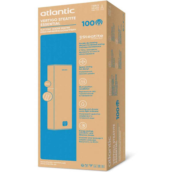851443 Водонагрівач побутовий електричний Atlantic Vertigo Steatite Essential 100 MP-080 2F 220G 1500W (EG) — фото 8
