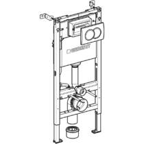Інсталяція для унітаза Geberit DuofixBasic 458.133.11.3 з кріпленням та клавішою Delta01 білий глянець, фото №2
