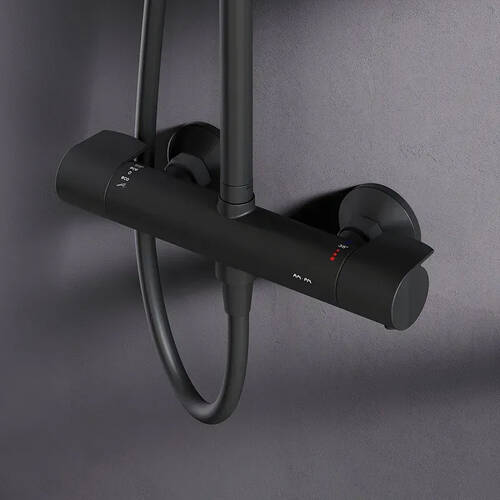 Душова система AM PM X-Joy F0785A422 з термостатом, чорний матовий, фото 4