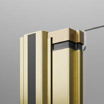 Душові двері в нішу Radaway Nes Brushed Gold DWS 10028100-99-01R, 1000Rx2000, профіль брашоване золото, прозоре скло, розпашні праві, фото №7