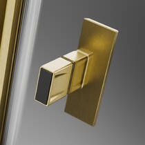 Душові двері в нішу Radaway Nes Brushed Gold DWS 10028100-99-01R, 1000Rx2000, профіль брашоване золото, прозоре скло, розпашні праві, фото №4