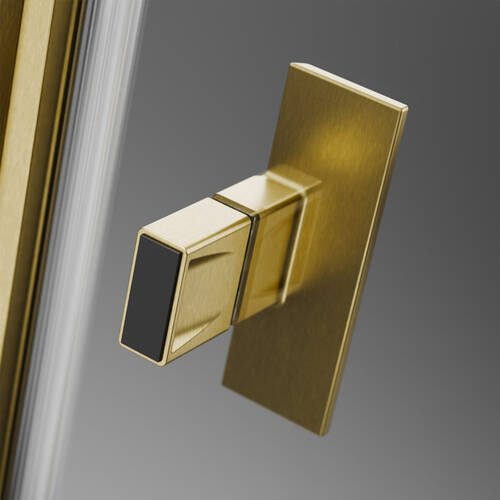 Душові двері в нішу Radaway Nes Brushed Gold DWS 10028100-99-01R, 1000Rx2000, профіль брашоване золото, прозоре скло, розпашні праві, фото 4