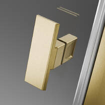 Душові двері в нішу Radaway Nes Brushed Gold DWS 10028100-99-01R, 1000Rx2000, профіль брашоване золото, прозоре скло, розпашні праві, фото №3