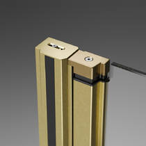 Душові двері в нішу Radaway Nes Brushed Gold DWS 10028100-99-01R, 1000Rx2000, профіль брашоване золото, прозоре скло, розпашні праві, фото №6