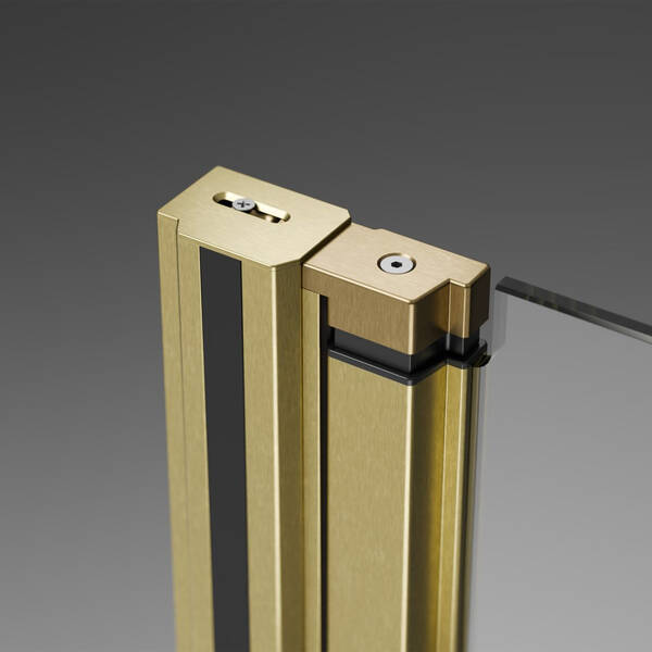 Душові двері в нішу Radaway Nes Brushed Gold DWS 10028100-99-01R, 1000Rx2000, профіль брашоване золото, прозоре скло, розпашні праві, фото 6