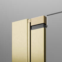 Душові двері в нішу Radaway Nes Brushed Gold DWS 10028100-99-01R, 1000Rx2000, профіль брашоване золото, прозоре скло, розпашні праві, фото №5