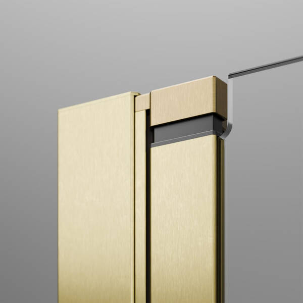 Душові двері в нішу Radaway Nes Brushed Gold DWS 10028100-99-01R, 1000Rx2000, профіль брашоване золото, прозоре скло, розпашні праві, фото 5