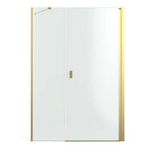 Душові двері в нішу Radaway Nes Brushed Gold DWS 10028100-99-01R, 1000Rx2000, профіль брашоване золото, прозоре скло, розпашні праві, фото №2