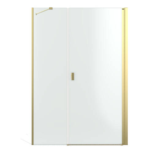 Душові двері в нішу Radaway Nes Brushed Gold DWS 10028100-99-01R, 1000Rx2000, профіль брашоване золото, прозоре скло, розпашні праві, фото 2