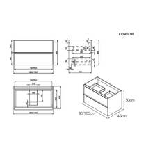 Верхний ящик к тумбе Devit Comfort 332100W 100 см белый глянец, фото №2