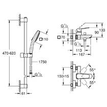 Змішувач для ванни Grohe Cubeo BF101813TC з душовим набором, хром, фото №4