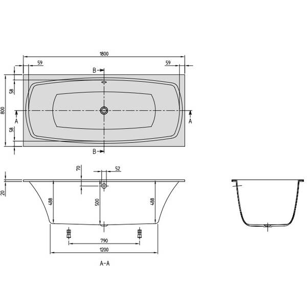 Ванна кварилова Villeroy&Boch MY ART Duo UBQ180MYA2V-01 180x80 см з ніжками, фото 2