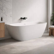 Ванна из искусственного камня WGT Water Stone DEA WALL 163х82 см, белый глянец, фото №1