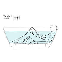 Ванна из искусственного камня WGT Water Stone DEA WALL 163х82 см, белый глянец, фото №5