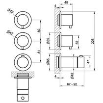Смеситель скрытого монтажа для душа Gessi 316 54334-726 с термостатом, бронза матовый, фото №3