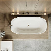 Ванна зі штучного каменю Miraggio Santorini 164,5x80,5 см білий глянець, фото №7