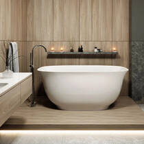 Ванна зі штучного каменю Miraggio Santorini 164,5x80,5 см білий глянець, фото №1