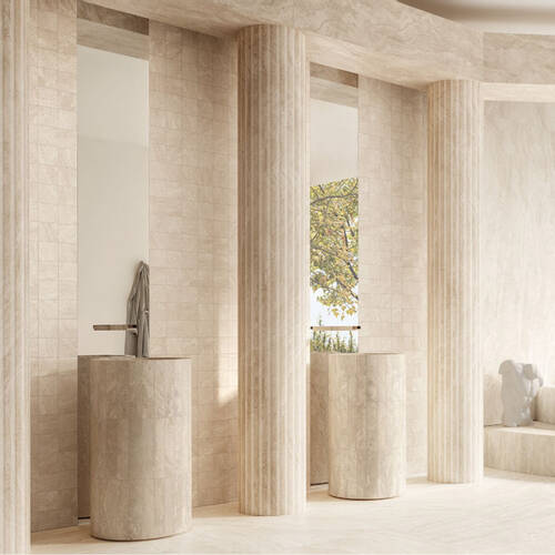 Керамограніт Emil Ceramica Dual Travertine Enns Dt.Pa White 10x10 см, фото 3