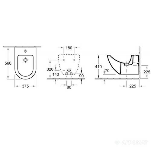 Биде подвесное Villeroy&Boch Subway 74000001, фото 2