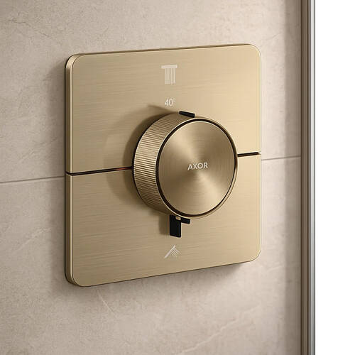 Змішувач прихованого монтажу для душу з термостатом Axor ShowerSelect ID 36754140 бронза (зовнішня частина), фото 1