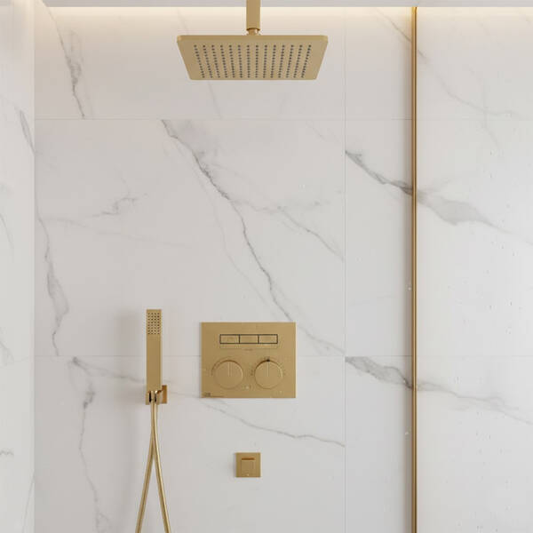 Змішувач прихованого монтажу для душу Gessi Hi-Fi 63006-726 з термостатом, тепла бронза матовий, фото 1