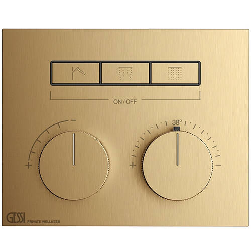 Змішувач прихованого монтажу для душу Gessi Hi-Fi 63006-726 з термостатом, тепла бронза матовий, фото 2