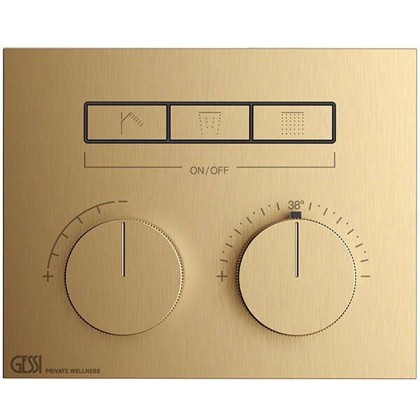Змішувач прихованого монтажу для душу Gessi Hi-Fi 63006-726 з термостатом, тепла бронза матовий, фото 2