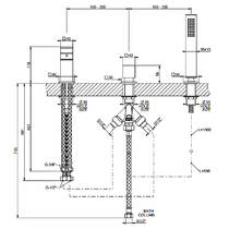 Змішувач для ванни Gessi Rettangolo K 53043-031 з душовим набором, хром, фото №3