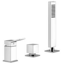 Змішувач для ванни Gessi Rettangolo K 53043-031 з душовим набором, хром, фото №2