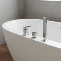 Змішувач для ванни Gessi Rettangolo K 53043-031 з душовим набором, хром, фото №1