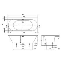 Ванная квариловая Villeroy&Boch Oberon 2.1 UBQ180OBN9CL00VD-01 180х80 см, фото №3