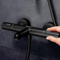 Смеситель для ванны Hansgrohe Ecostat Fine 13325670 с термостатом, черный матовый, фото №1