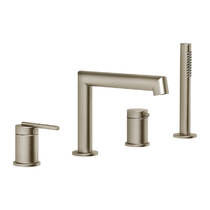 Змішувач для ванни Gessi Gessi316 63537-149 з душовим набором,на борт ванни, нікель матовий, фото №2