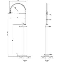 Змішувач для раковини Gessi Goccia 33630-845 підлоговий, темна бронза, фото №3