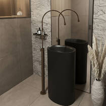 Змішувач для раковини Gessi Goccia 33630-845 підлоговий, темна бронза, фото №1