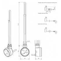 Тен для рушникосушарки Terma MOA IR 800 Вт приховане підключення, хром, фото №2