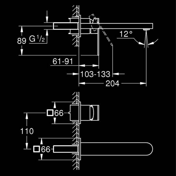 Змішувач прихованого монтажу для раковини Grohe 29306004 хром, фото 6